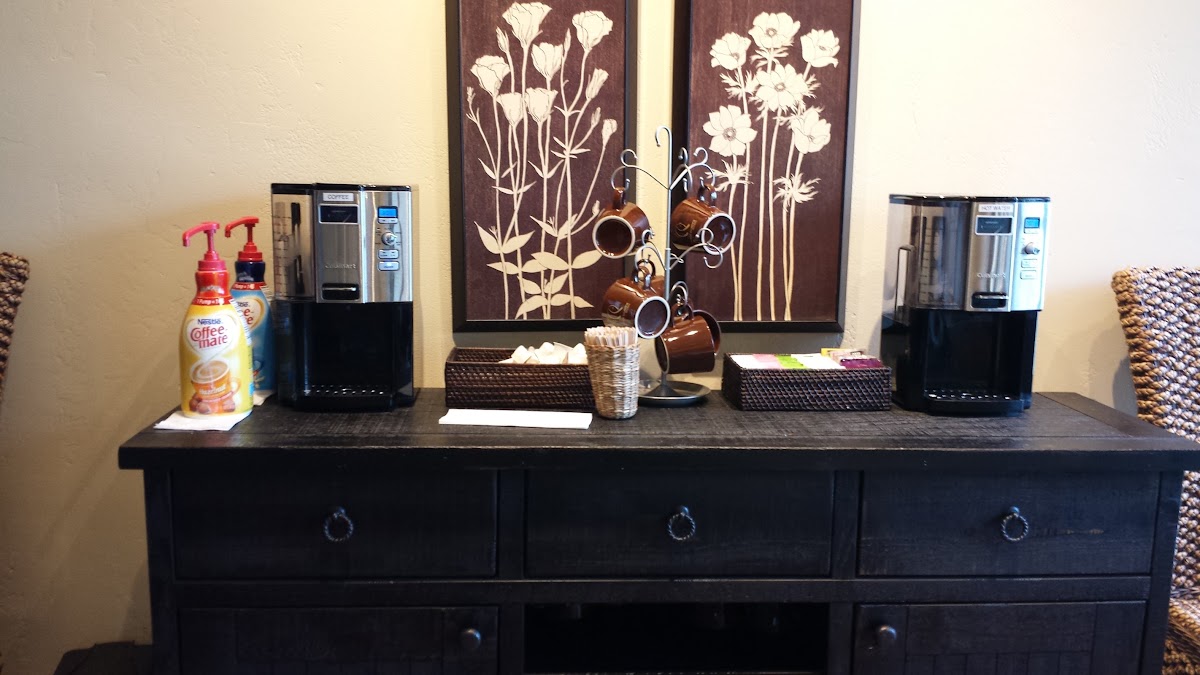Coffee and tea station for clients